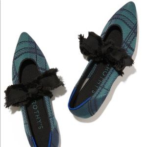 Rothy’s Mary Jane Bow Pine Plaid